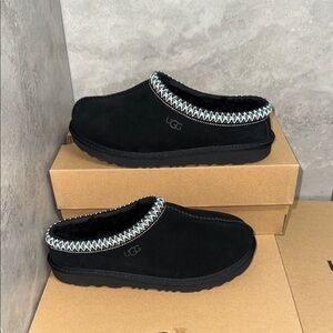 UGG Black Kids Shoes with White Trim